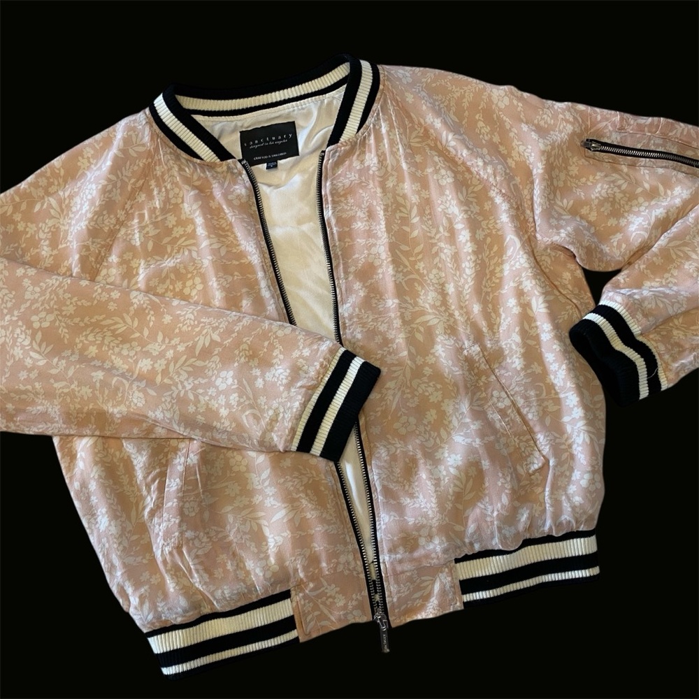 Sanctuary Light Pink Floral Bomber Jacket